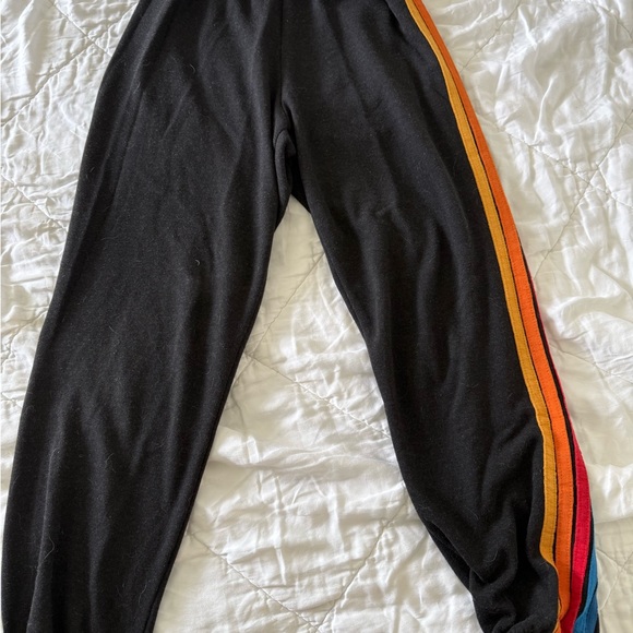 COPY - Aviator Nation 5 striped sweatpant Black 2 Small - Picture 3 of 6